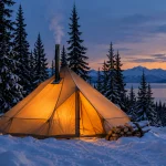 what-is-a-hot-tent-glowing-tent-snowy-forest.webp
