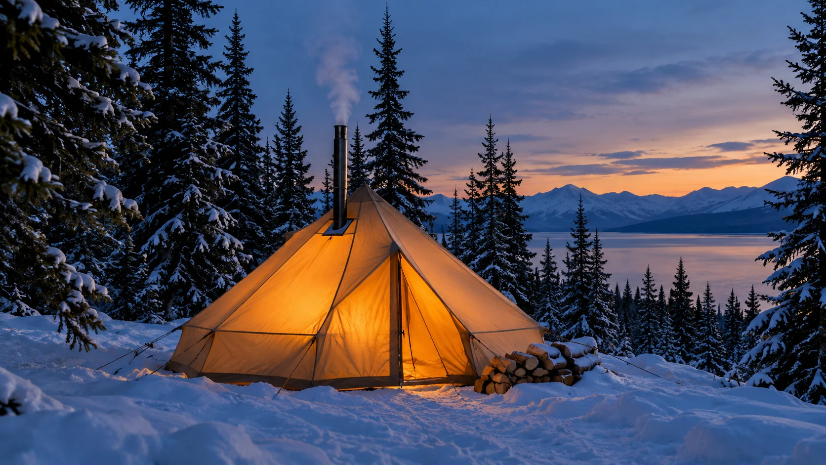 what-is-a-hot-tent-glowing-tent-snowy-forest.webp